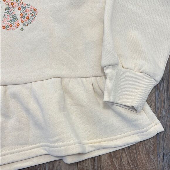 Lucky BRAND Cream Floral Sweatshirt with Peplum Hem - Picture 3 of 3